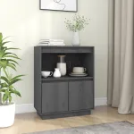 Servantă, gri, 60x34x75 cm, lemn masiv de pin GartenMobel Dekor