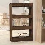 813604  Book Cabinet/Room Divider Brown Oak 60x30x103 cm Chipboard GartenMobel Dekor