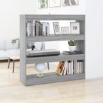 Bibliotecă/Separator cameră, gri sonoma, 100x30x103 cm GartenMobel Dekor