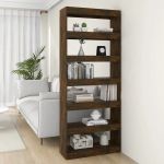 Bibliotecă/Separator cameră, stejar afumat, 80x30x198 cm, PAL   GartenMobel Dekor