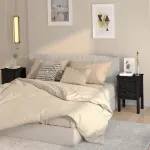 Noptiere, 2 buc., negru, 40x35x61,5 cm, lemn masiv de pin GartenMobel Dekor