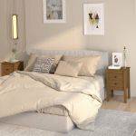 Noptiere, 2 buc, maro miere, 40x35x61,5 cm, lemn masiv de pin GartenMobel Dekor