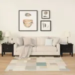 Mese laterale, 2 buc., negru, 40x40x39 cm, lemn masiv de pin GartenMobel Dekor