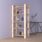 Bibliotecă/Separator cameră, 80x35x160 cm, lemn masiv de pin GartenMobel Dekor