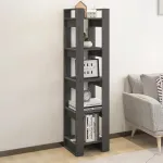 Bibliotecă/Separator cameră, gri, 41x35x160 cm, lemn masiv pin GartenMobel Dekor