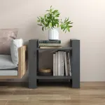 Bibliotecă/Separator cameră, gri, 60x35x57 cm, lemn masiv pin GartenMobel Dekor