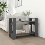 Bibliotecă/Separator cameră, gri, 80x35x56,5 cm, lemn masiv pin GartenMobel Dekor