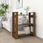 Bibliotecă/Separator cameră, maro miere, 80x35x91 cm, lemn pin GartenMobel Dekor