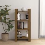 Bibliotecă/Separator cameră maro miere 60x35x125 cm lemn masiv GartenMobel Dekor