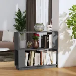 Bibliotecă/Separator cameră, gri, 80x25x70 cm lemn masiv pin GartenMobel Dekor