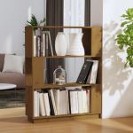 Bibliotecă/Separator cameră, maro miere, 80x25x101 cm, lemn GartenMobel Dekor