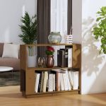 Bibliotecă/Separator cameră, maro miere, 80x25x70 cm lemn masiv GartenMobel Dekor