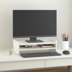 Suport pentru monitor, alb, 50x27x15 cm, lemn masiv pin GartenMobel Dekor