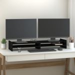 Suport pentru monitor, negru, 100x27x15 cm, lemn masiv de pin GartenMobel Dekor