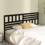 Tăblie de pat, negru, 206x4x100 cm, lemn masiv de pin GartenMobel Dekor
