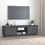 Comodă TV, gri, 140x35x40 cm, lemn masiv de pin GartenMobel Dekor