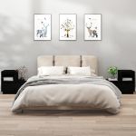Noptiere, 2 buc, negru, 60x34x51 cm, lemn masiv de pin GartenMobel Dekor