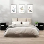 Noptiere, 2 buc, negru, 60x34x51 cm, lemn masiv de pin GartenMobel Dekor