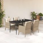 Set mobilier de grădină cu perne, 5 piese, bej, poliratan GartenMobel Dekor