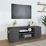 Comodă TV, gri, 110x35x40,5 cm, lemn masiv de pin GartenMobel Dekor
