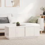 Măsuță de cafea, alb, 110x50x40 cm, lemn masiv de pin GartenMobel Dekor