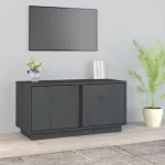 Comodă TV, gri, 80x35x40,5 cm, lemn masiv de pin GartenMobel Dekor