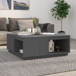 Măsuță de cafea, gri, 100x101x40,5 cm, lemn masiv de pin GartenMobel Dekor