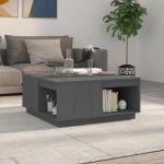 Măsuță de cafea, gri, 80x81x36,5 cm, lemn masiv de pin GartenMobel Dekor