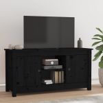 Comodă TV, negru, 103x36,5x52 cm, lemn masiv de pin GartenMobel Dekor