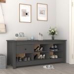Dulap pentru pantofi, gri, 110x38x45,5 cm, lemn masiv pin GartenMobel Dekor