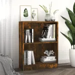 Bibliotecă, stejar fumuriu, 60x24x74,5 cm, lemn prelucrat GartenMobel Dekor