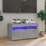 Comodă TV cu lumini LED, sonoma gri, 75x35x40 cm GartenMobel Dekor