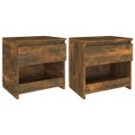 Noptiere, 2 buc., stejar afumat,40x30x39 cm, lemn prelucrat GartenMobel Dekor