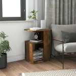 Măsuță laterală, stejar fumuriu, 36x30x56 cm, lemn prelucrat GartenMobel Dekor