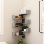Rafturi colț perete 2 buc sonoma gri 40x40x50 cm lemn prelucrat GartenMobel Dekor