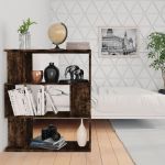 Bibliotecă/Separator stejar fumuriu 80x24x96cm lemn prelucrat GartenMobel Dekor