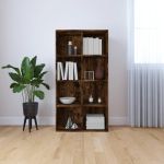 Bibliotecă/dulap, stejar fumuriu, 66x30x130 cm, lemn prelucrat GartenMobel Dekor