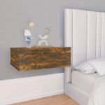 Noptiere plutitoare 2 buc. stejar fumuriu 40x30x15 cm lemn GartenMobel Dekor