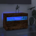 Comode TV cu lumini LED, 2 buc., stejar fumuriu, 60x35x40 cm GartenMobel Dekor