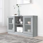 Dulap vitrină, gri sonoma, 120x30,5x70 cm, lemn prelucrat GartenMobel Dekor