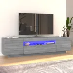 Comodă TV cu lumini LED, gri sonoma, 160x35x40 cm GartenMobel Dekor