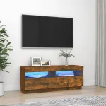 Comodă TV cu lumini LED, stejar fumuriu, 100x35x40 cm GartenMobel Dekor