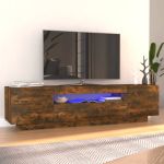 Comodă TV cu lumini LED, stejar fumuriu, 160x35x40 cm GartenMobel Dekor