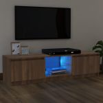 Comodă TV cu lumini LED, stejar maro, 120x30x35,5 cm GartenMobel Dekor
