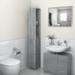 Dulap de baie, gri sonoma, 25x26,5x170 cm, lemn prelucrat GartenMobel Dekor