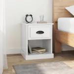 Noptiere, 2 buc, alb extralucios, 39x39x47,5 cm, lemn prelucrat GartenMobel Dekor