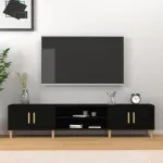 Comodă TV, negru, 180x31,5x40 cm, lemn prelucrat GartenMobel Dekor