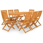 Set mobilier de grădină pliabil, 9 piese, lemn masiv acacia GartenMobel Dekor