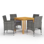 Set mobilier de grădină, 5 piese, gri GartenMobel Dekor