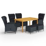 Set de masă pentru grădină, 7 piese, gri închis GartenMobel Dekor